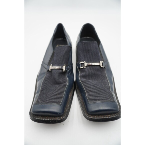 Borgesi Beverly Hills Collection Men’s Navy Blue Loafers Leather & Corduroy Sz46 main image 7